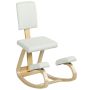 Ergonomic kneeling chair, birch wood, creamy white, 120 kg maximum load