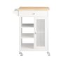 Kitchen trolley 67.5x40x87cm., white/light brown