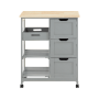 Kitchen trolley 67x37x84.5cm., gray/light brown