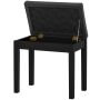 Piano bench, With storage compartment, Black, 55 × 50 × 34 cm