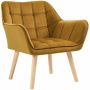 Fotel Homcom 67x61,5x71cm, żółty/jasnobrązowy