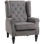 Fotel Homcom 74x86x102cm, ciemnoszary/czarny
