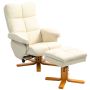 Armchair with footstool Homcom, cream/light brown