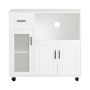 Kitchen cabinet 88.5x40x89cm., white/black