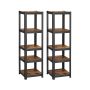 Set of sturdy narrow shelves, 2 pcs., brown - black