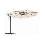 Parasol Ø 300 cm z oświetleniem LED (zasilany energią słoneczną) i stojakiem, beżowy