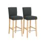 Set of 2 bar stools, dark grey