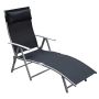 Leżak Outsunny 137x63,5x100,5cm, czarno-srebrny