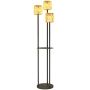 Lampa solarna stojąca Outsunny 37x37x144cm, czarno-beżowa