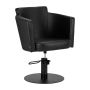 Fotel fryzjerski hydrauliczny Gabbiano Roma, czarny, regulowana wysokość 50-63 cm
