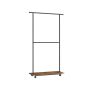 Clothes rack on wheels 35x98.5x180.3cm., brown/black