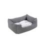 Dog bed with reversible cushion 80 cm., gray