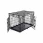 Metal two-door dog cage 122 x 81 x 76 cm XXXL size, black
