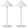 Lampa stołowa LED z akumulatorem, zestaw 2 szt., biała, Ø15 × 31,5 cm