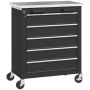 Tool trolley, 5 drawers, Black, 65.5 × 76 × 34.5 cm