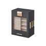 Szkatułka na biżuterię 12,9x20x24,7cm, ciemnoszara/beżowa