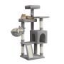 Cat scratching post FEANDREA PCT012GD01, 4 scratching posts, 3 platforms, 48 ​​× 48 × 136 cm