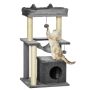 Cat scratching post, with hammock, Grey, 48 × 48 × 90 cm