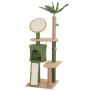 Domek dla kota PawHut 48x44x139cm, zielony/jasnobrązowy
