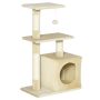 Domek dla kota PawHut 50x30x81,5cm, beżowy