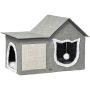 Domek dla kota Pawhut 65x41x45,5cm, szaro-biały
