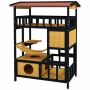 Cat house PawHut 84x60x116cm., light brown/black