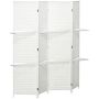 Room divider, 4 panels, 2 shelves