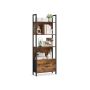 Corner shelf VASAGLE, 5 shelves and a drawer, 60 × 165 × 24 cm