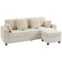 Sofa narożna, odwracalna, 3-osobowa, beżowa, 235,5 × 145 × 88 cm