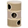 Cat scratching post with caves, 79 cm, Ø45 cm, khaki + coffee