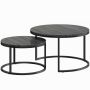 Coffee table set, 2 pcs, Black, 78.5 × 78.5 × 46.5 cm