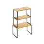 Set of 3 spice racks, light brown/black