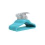 Children's hangers 20 pcs. velvet turquoise color
