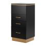 Hairdressing assistant Gabbiano 2027G, 3 drawers, Black/gold