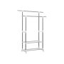 Clothes rack with shoe compartment, white