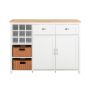 Kitchen island 120x56x90cm., white/light brown
