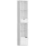 Bookshelf, 4 shelves, drawer and cabinet, 30 × 158 × 24 cm