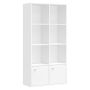 Regał biblioteczny VASAGLE LBC33WT, 3 drzwi, biały, 65,8 × 130 × 29 cm