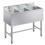 Коммерческая мойка VEVOR JC-BAR-3B38-320, 3 секции, 978 × 470 × 838 мм