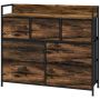 Komoda Homcom 98x29x85cm, brązowo-czarna