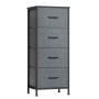 Komoda SONGMICS, 4 szuflady z materiału, szara, 39,6 × 95,2 × 30 cm