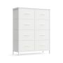 Komoda SONGMICS LGS124BH04, 8 szuflad, biała, 76,7 × 95,2 × 30 cm