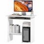 Computer desk, with keyboard tray and 2 shelves, White, 80 × 75 × 45 cm