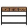 Консольный стол SONGMICS BELLAH, 3 ящика, 2 полки, коричневый, 30 × 98,8 × 78,7 см