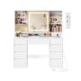 VASAGLE Kailyn vanity table, 9 drawers, 40 × 141.5 × 110 cm