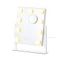 SONGMICS LWM001W02 lustro do makijażu, 15 diod LED, 58 × 43 cm