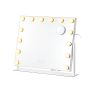 SONGMICS LWM001W02 lustro do makijażu, 15 diod LED, 58 × 43 cm