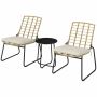 Outdoor furniture set, 3 pieces, Beige/brown/black, 56 × 67 × 78 cm