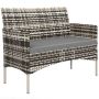 Sofa ogrodowa dwuosobowa, szara, 115 × 85 × 63 cm
