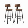 Set of 2 bar stools 54x99cm., black/brown